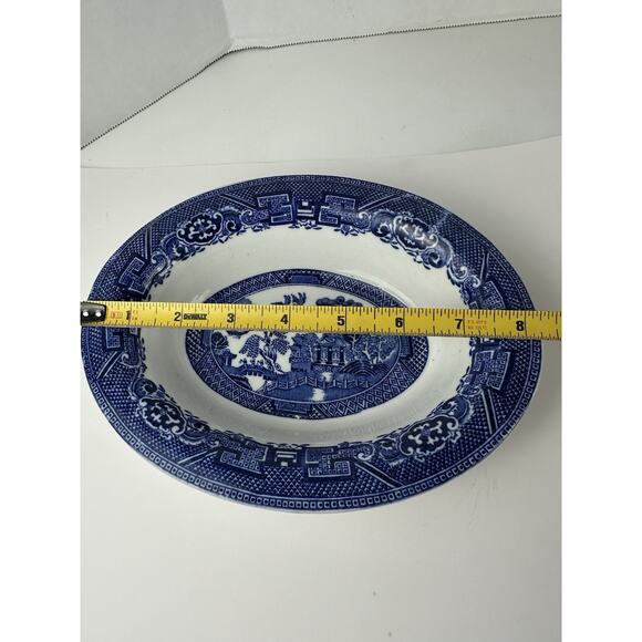 1920s Royal Venton Ware England Blue Willow Serving Bowl 8 1/2" x 6 5/8" - Picture 7 of 7